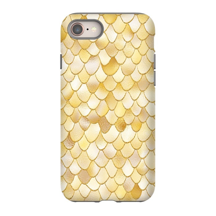 iPhone 8 StrongFit Gold Wonky Metal Mermaid Scales by  Utart
