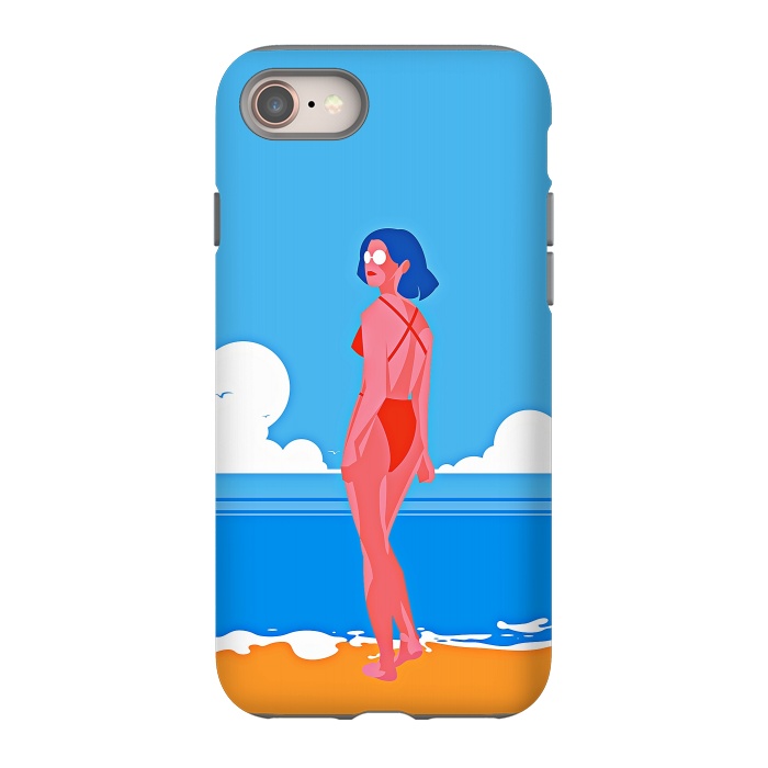 iPhone 8 StrongFit Summer Girl at the Beach by DaDo ART