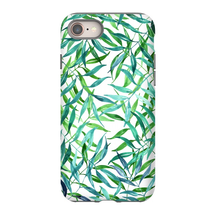 iPhone 8 StrongFit Green Palm Leaf Print by Becky Starsmore