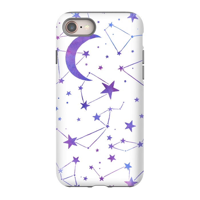iPhone 8 StrongFit Watercolor Star And Moon Constellations by Becky Starsmore