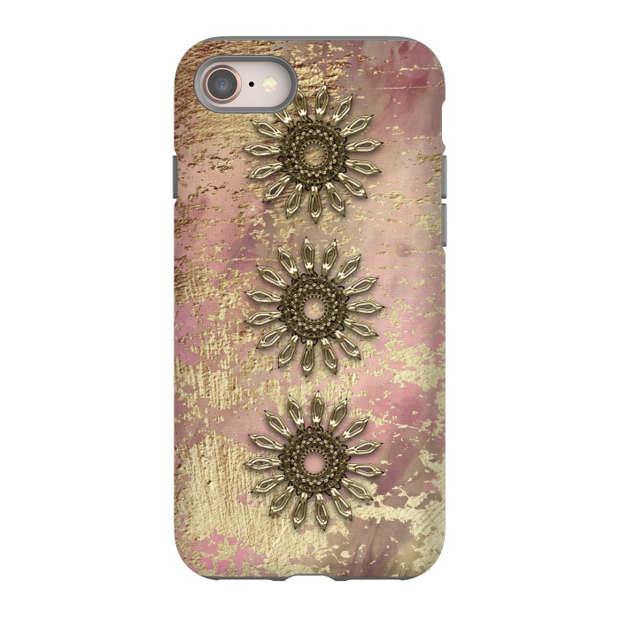 iPhone 8 StrongFit Golden Embellishments On Pink And Gold by Andrea Haase