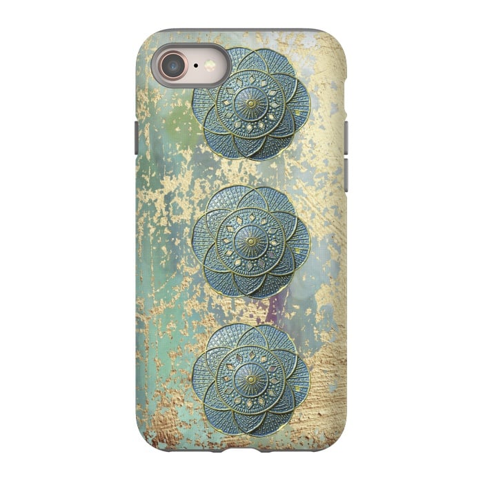 iPhone 8 StrongFit Precious Embellishment On Gold And Teal by Andrea Haase