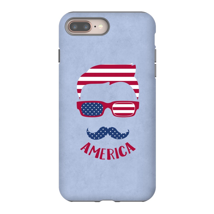 iPhone 8 plus StrongFit American Hipster Face 4th July by Andrea Haase
