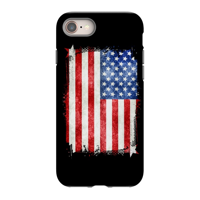 iPhone 8 StrongFit American Flag Grunge Style by Andrea Haase