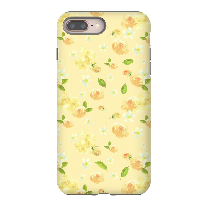 iPhone 8 plus StrongFit Lovely Yellow Roses Pattern by  Utart