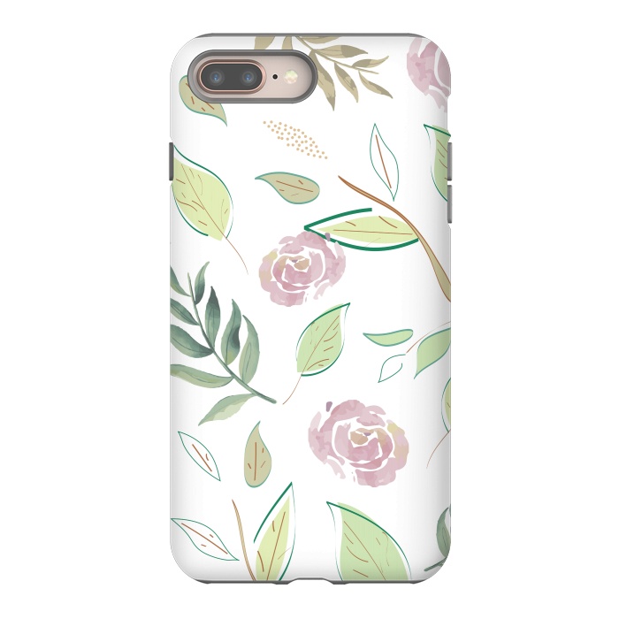 iPhone 8 plus StrongFit Festive Watercolor Flowers 3 by Bledi