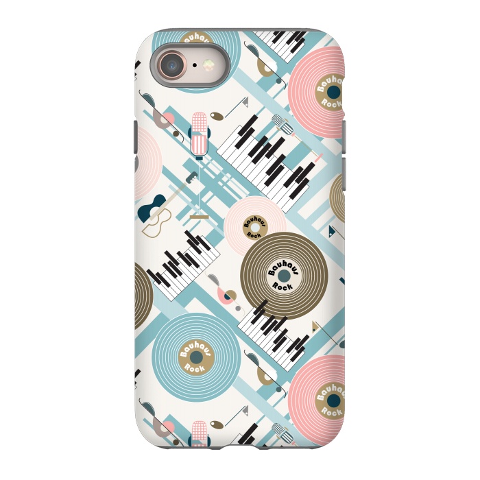 iPhone 8 StrongFit Bauhaus Rock - Pink and Blue by Paula Ohreen