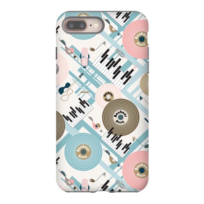 iPhone 8 plus StrongFit Bauhaus Rock - Pink and Blue by Paula Ohreen