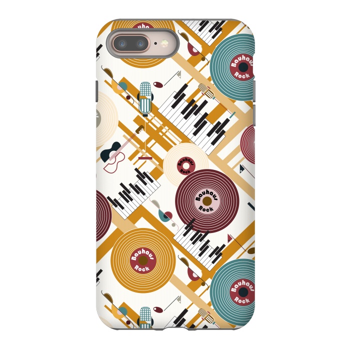 iPhone 8 plus StrongFit Bauhaus Rock - Mustard and Burgundy by Paula Ohreen
