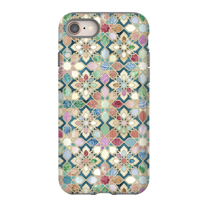 iPhone 8 StrongFit Muted Moroccan Mosaic Tiles by Micklyn Le Feuvre