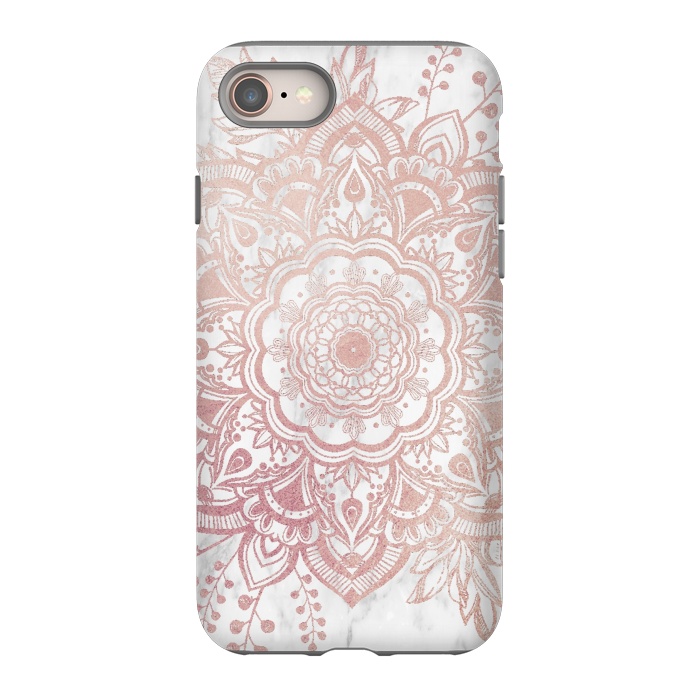 iPhone 8 StrongFit Queen Starring of Mandala-White Marble by ''CVogiatzi.