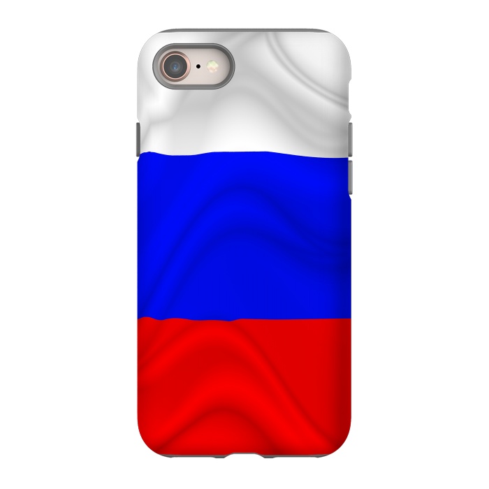 iPhone 8 StrongFit Russia Waving Flag Digital Silk Satin Fabric by BluedarkArt
