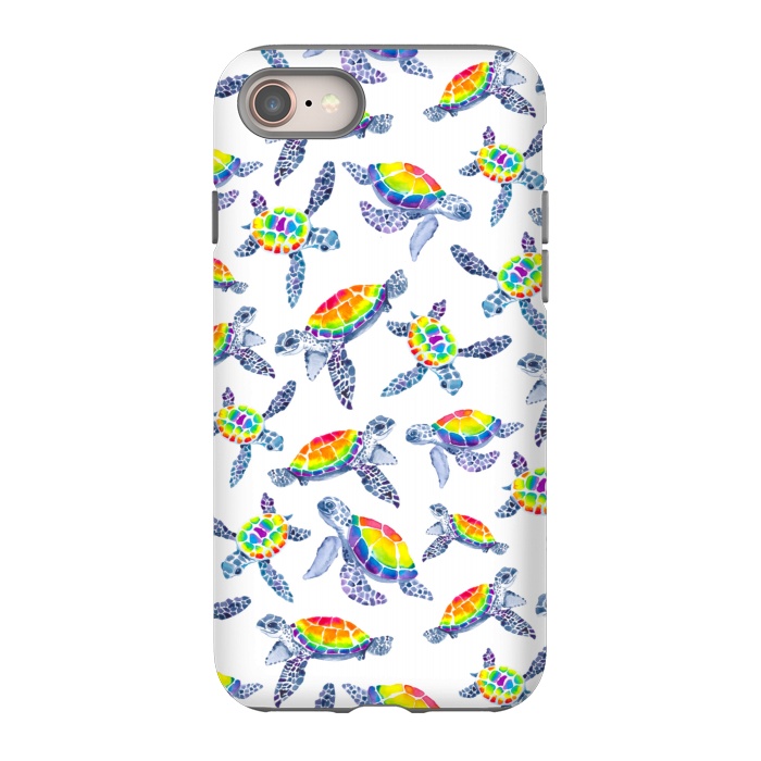 iPhone 8 StrongFit Technicolour Turtles by gingerlique
