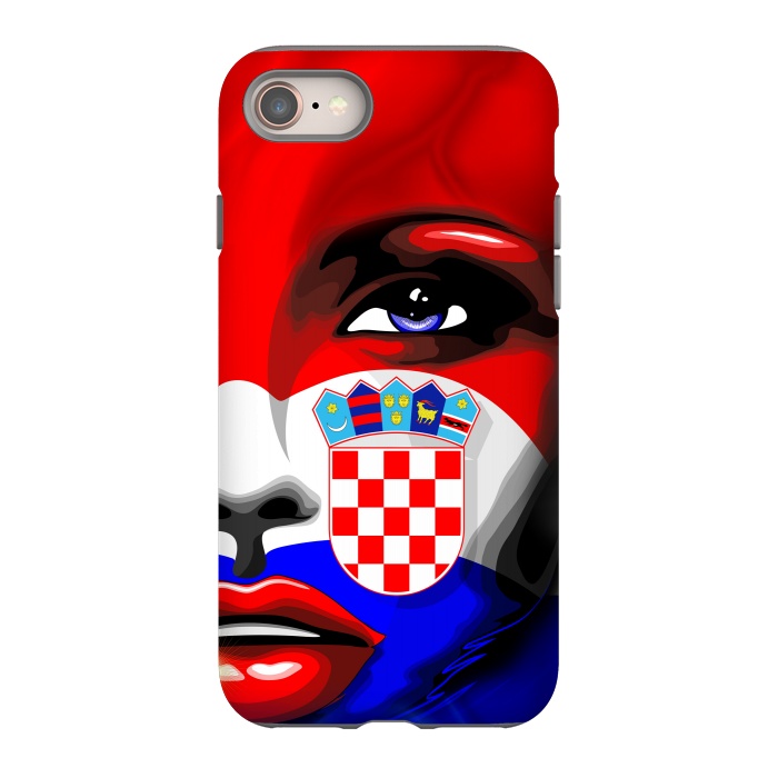 iPhone 8 StrongFit Croatia Flag Beautiful Girl Portrait by BluedarkArt