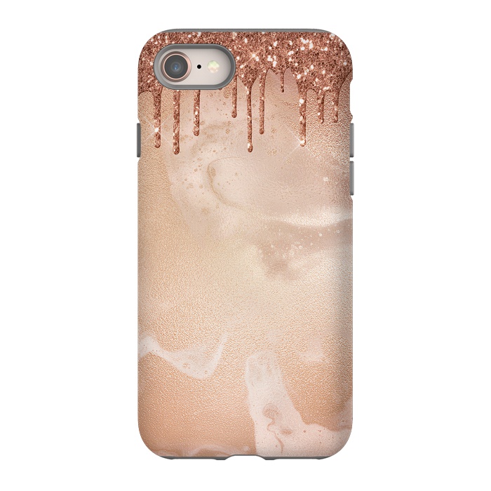 iPhone 8 StrongFit Copper Glitter Rain by  Utart