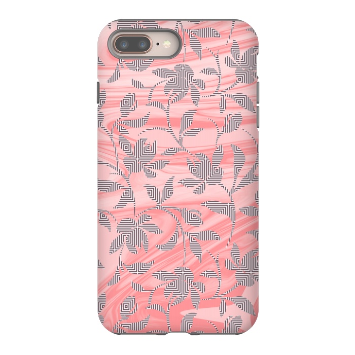 iPhone 8 plus StrongFit Marbled floral by Kashmira Baheti