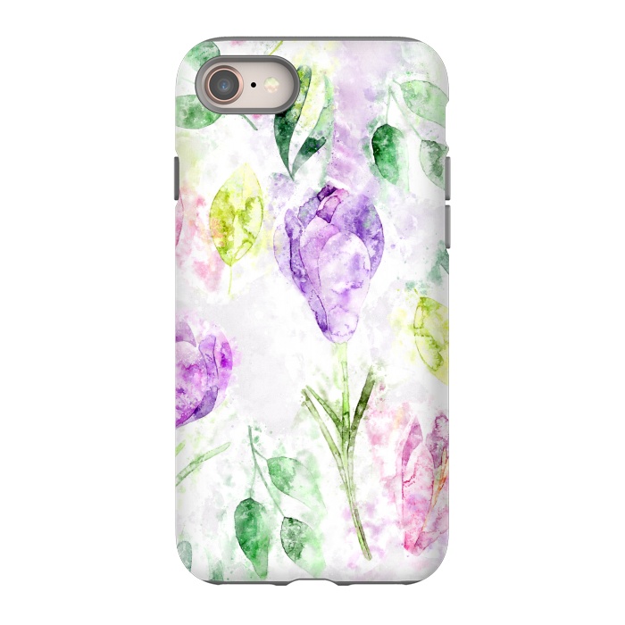 iPhone 8 StrongFit Watercolor Flora by Creativeaxle