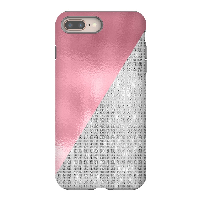 iPhone 8 plus StrongFit Pink Silver Glitter  by Alemi
