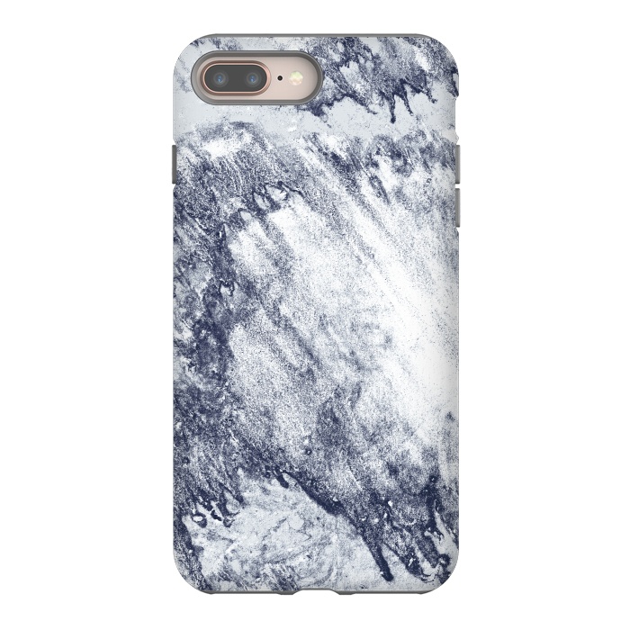 iPhone 8 plus StrongFit Grey-Blue Marbling Storm  by Tigatiga