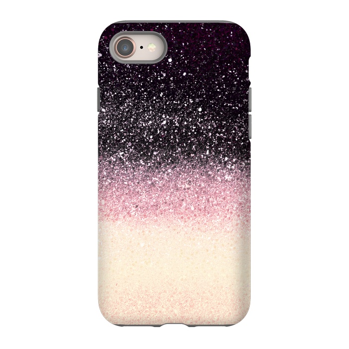 iPhone 8 StrongFit Half black cream glitter star dust by Oana 
