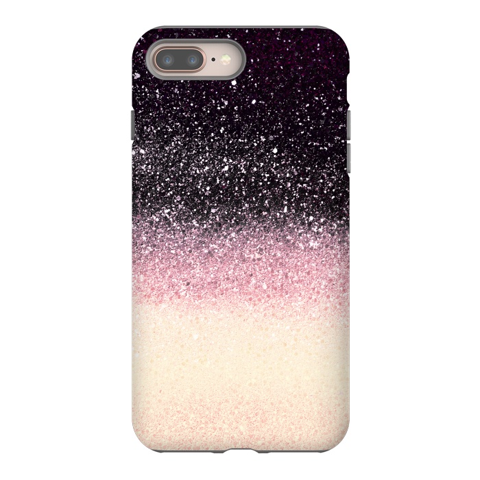 iPhone 8 plus StrongFit Half black cream glitter star dust by Oana 