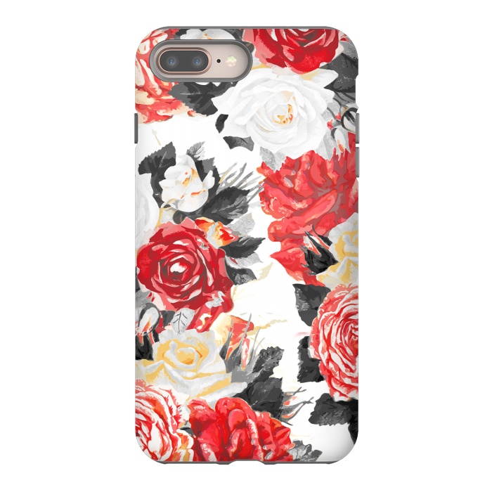 iPhone 8 plus StrongFit Red and white rose bouquet by Oana 