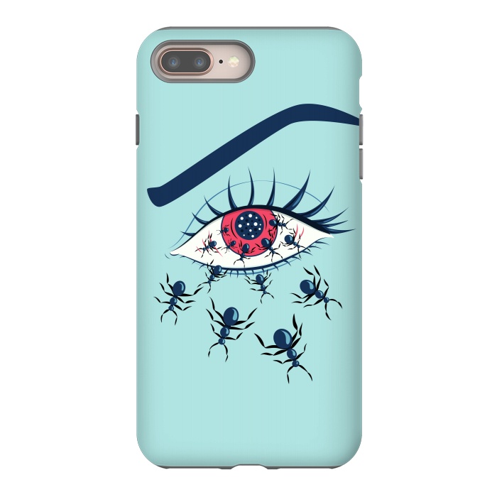 iPhone 8 plus StrongFit Weird Creepy Red Eye With Crawling Ants by Boriana Giormova