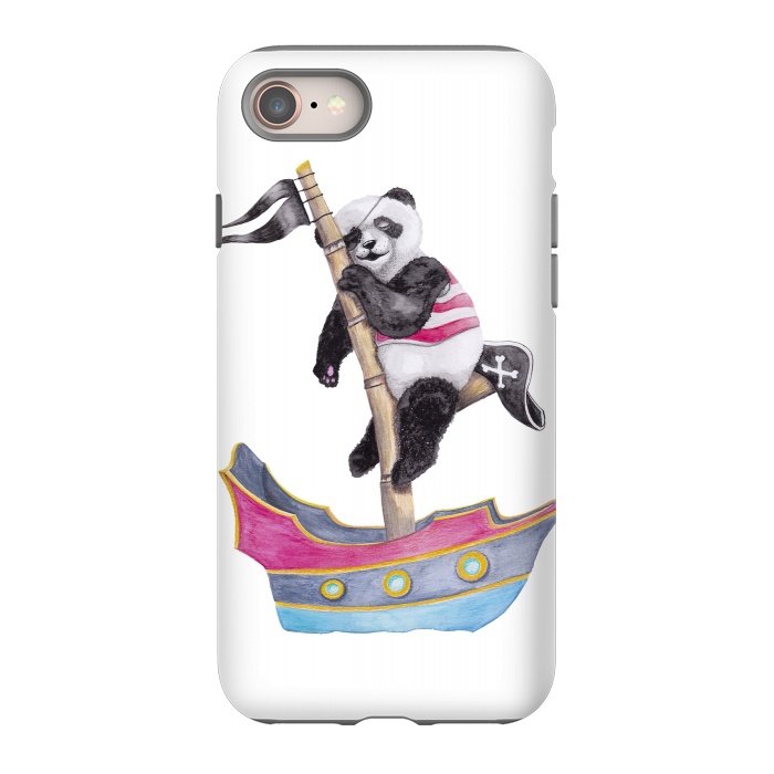 iPhone 8 StrongFit Panda Pirate by gingerlique