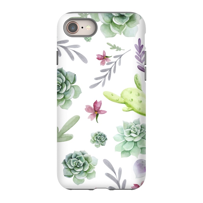 iPhone 8 StrongFit Cactus Watercolor Pattern by Bledi