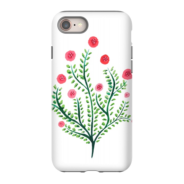 iPhone 8 StrongFit Spring Plant In Pink And Green by Boriana Giormova