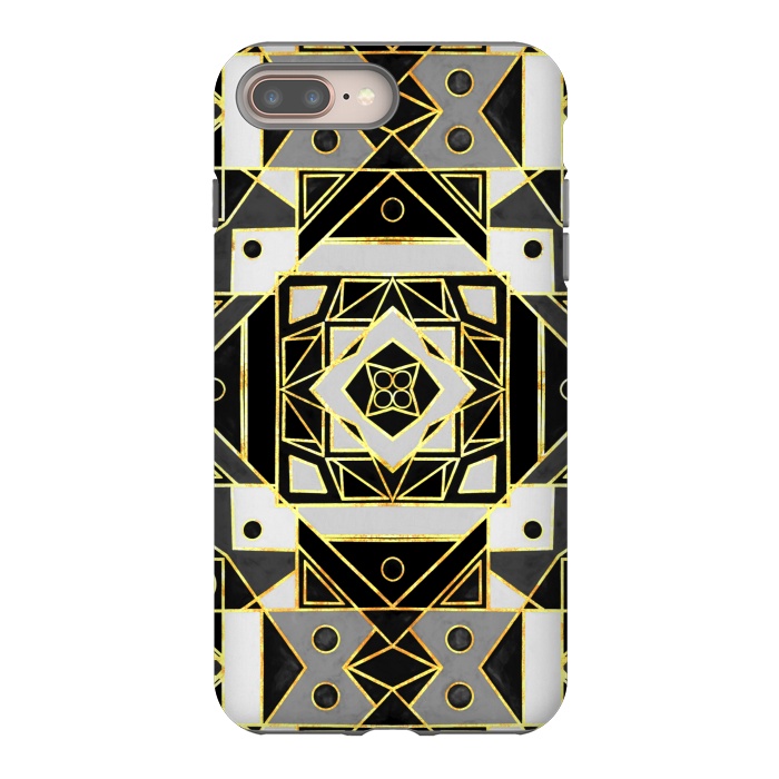 iPhone 8 plus StrongFit Gold, Black & White Art Deco  by Tigatiga