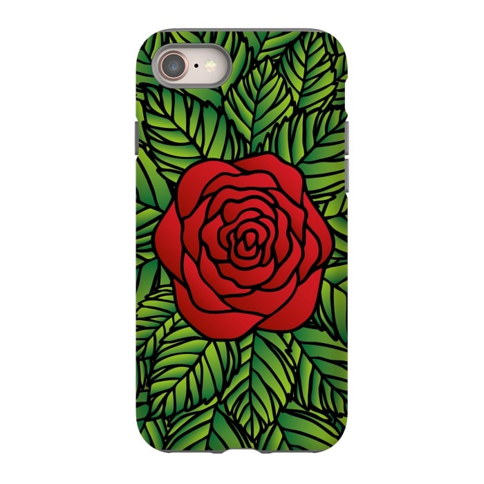 iPhone 8 StrongFit Red Rose by Majoih