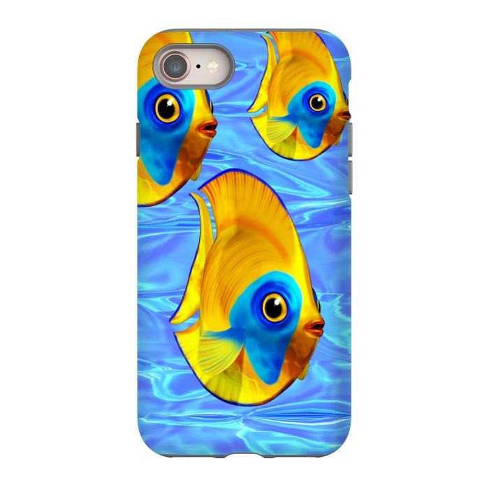 iPhone 8 StrongFit Fish 3D Cute Tropical Cutie on Clear Blue Ocean Water  by BluedarkArt