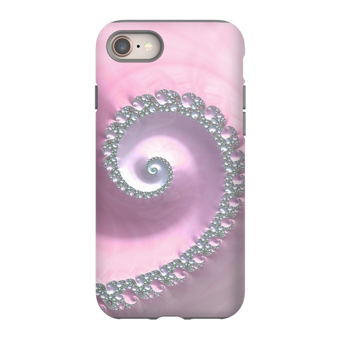 iPhone 8 StrongFit Pink Pastel Fractal Swirl by Andrea Haase