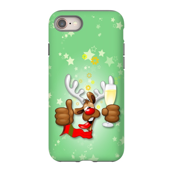 iPhone 8 StrongFit Reindeer Drunk Funny Christmas Character by BluedarkArt