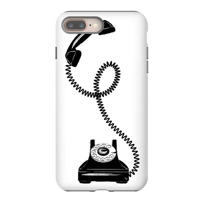 iPhone 8 plus StrongFit Black Vintage Phone by Martina