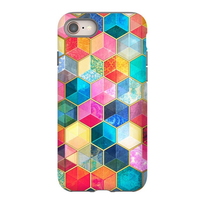 iPhone 8 StrongFit Crystal Bohemian Honeycomb Cubes by Micklyn Le Feuvre