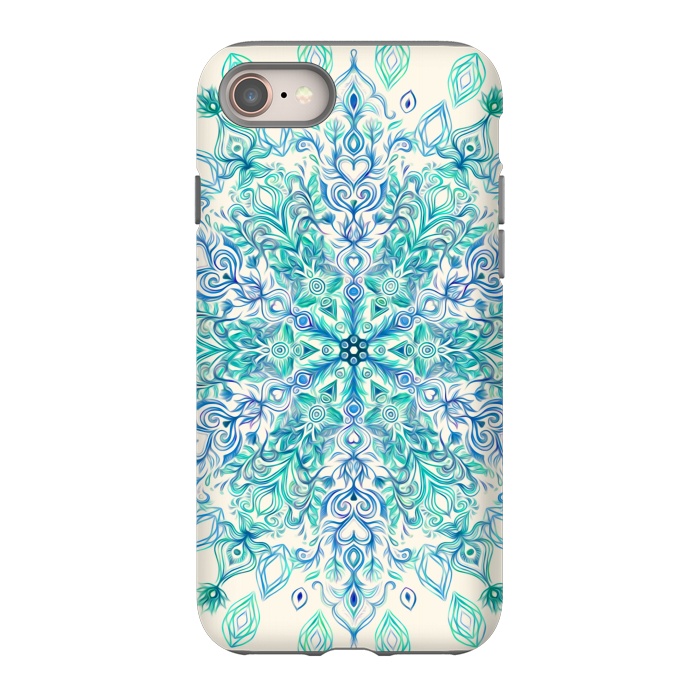 iPhone 8 StrongFit Peppermint Snowflake on Cream  by Micklyn Le Feuvre