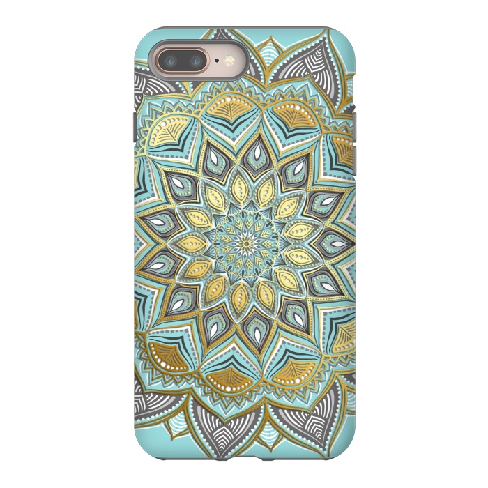 iPhone 8 plus StrongFit Sunny Skies Gilded Lace Medallion by Micklyn Le Feuvre