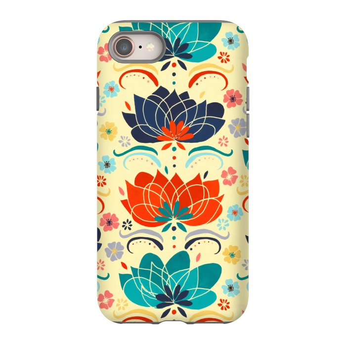 iPhone 8 StrongFit 1960s Hippie Floral  by Tigatiga