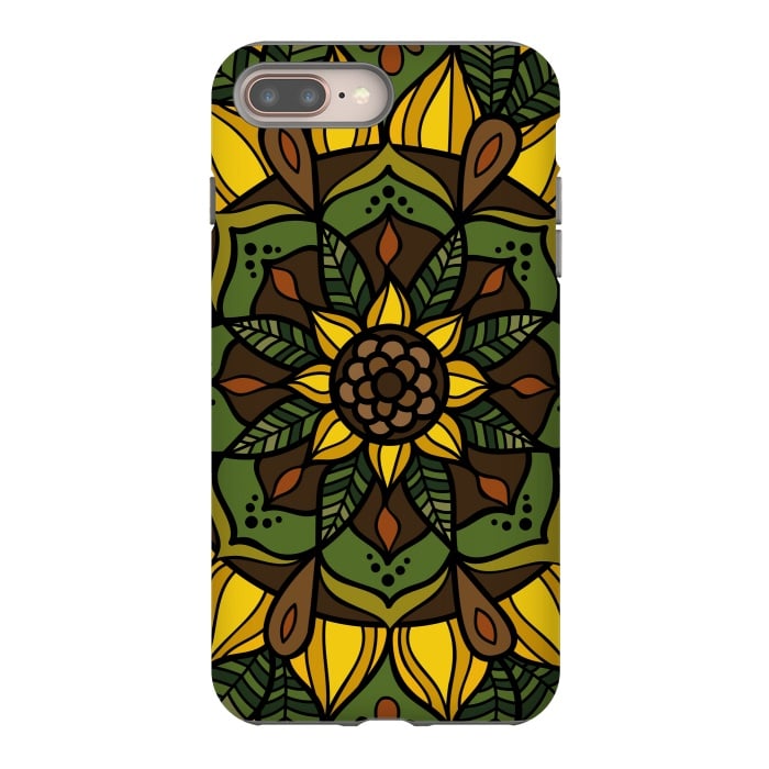 iPhone 8 plus StrongFit Sunflower Mandala by Majoih
