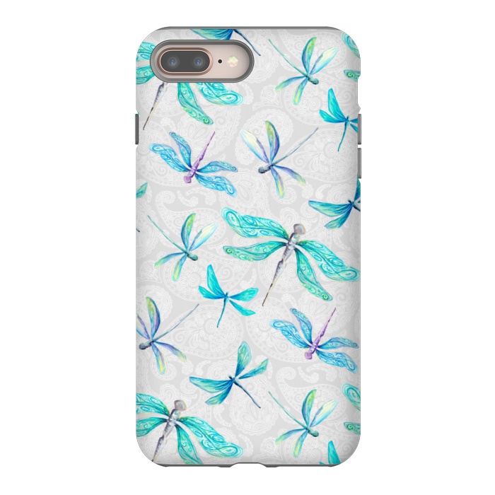 iPhone 8 plus StrongFit Dragonfly Paisley by gingerlique