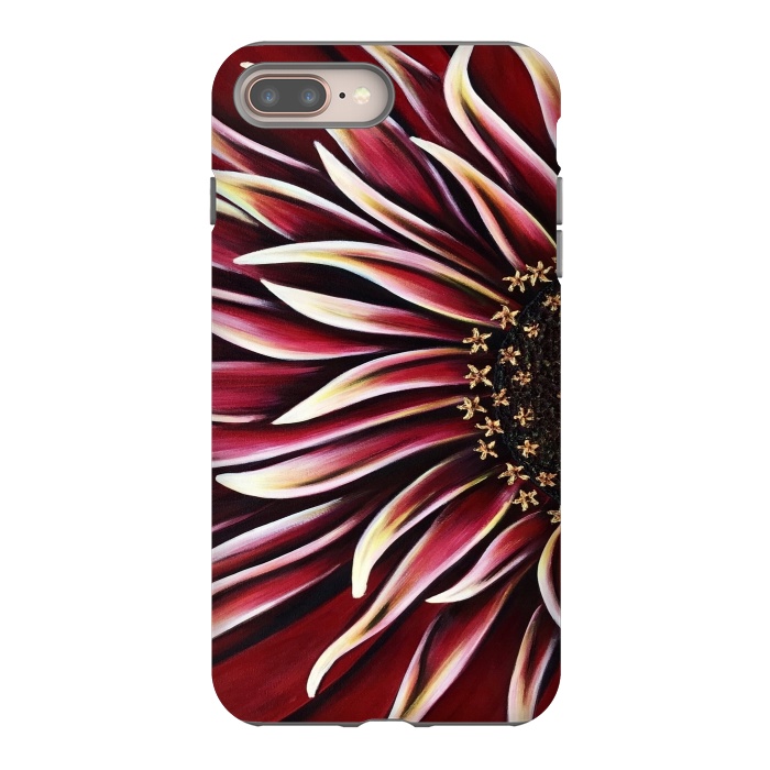 iPhone 8 plus StrongFit Wild Red Zinnia by Denise Cassidy Wood