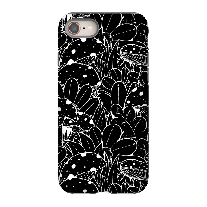 iPhone 8 StrongFit Black and white autumn pattern by Steve Wade (Swade)