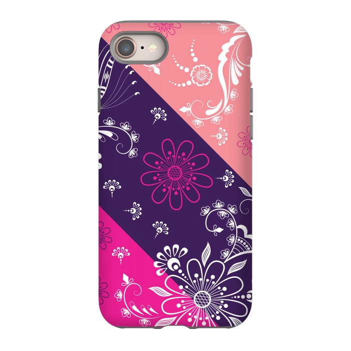 iPhone 8 StrongFit Diagonal Flowers by Rossy Villarreal