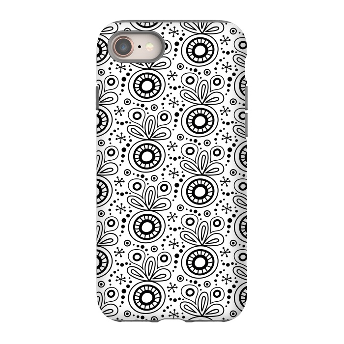 iPhone 8 StrongFit Abstract Doodle Pattern White by Majoih