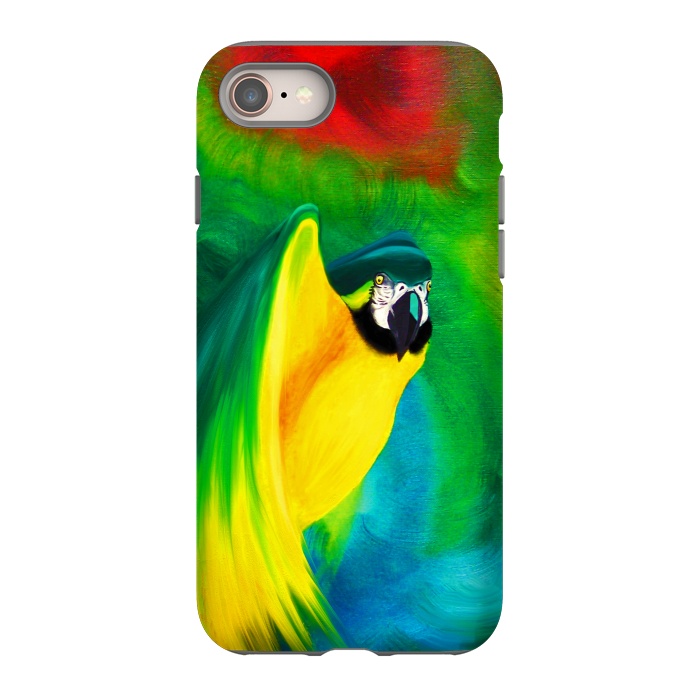 iPhone 8 StrongFit Macaw Parrot Ara Oil on Canvas Painting  by BluedarkArt