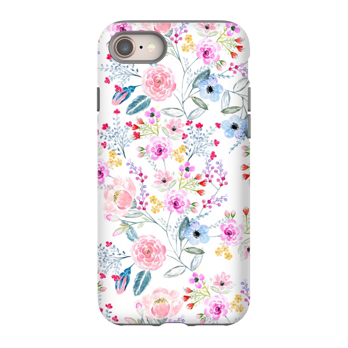 iPhone 8 StrongFit Vintage floral Watercolor hand paint design by InovArts