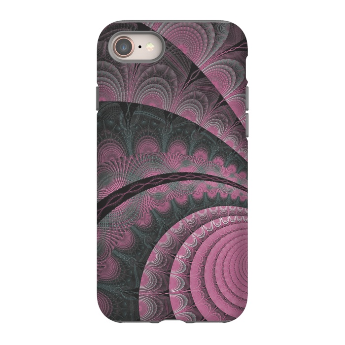 iPhone 8 StrongFit Pink Fractal Design by Andrea Haase