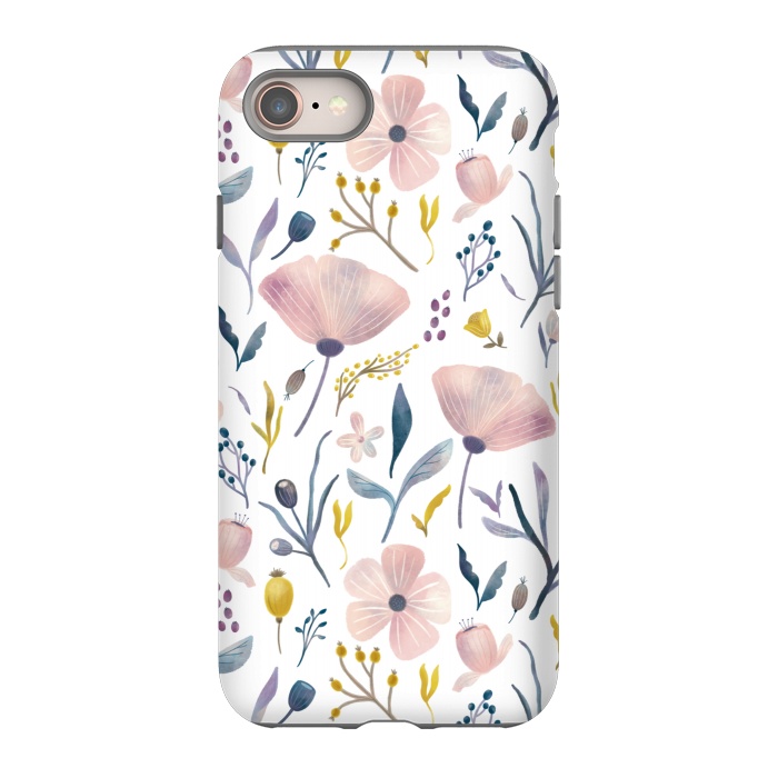 iPhone 8 StrongFit Delicate Pastel Floral by Noonday Design